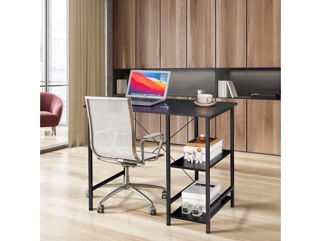 ZenStyle Small Computer Desk with Storage Shelves Under Desk Reversible, 36Inch Home Office Writing Desk Table with Shelves for Small Place, Black