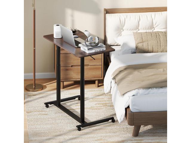 Tangkula Mobile Standing Desk, C-Shaped Sit Stand Desk with Adjustable Height, Lockable Wheels & Metal Frame, Rolling Laptop Desk, Portable...