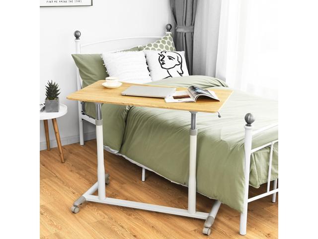 Tangkula Mobile Standing Desk Computer Desk, Height Adjustable Stand Up Table with 4 Wheels, Rolling Compact Standing Desk with Steel Frame, MDF...