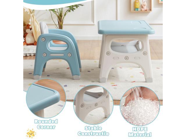 Kids Table and 2 Chairs Set, Large Built-in Storage, Montessori Toddlers Table and Chairs Set, Kids Activity Table for Drawing Dining Playing, CPSC...