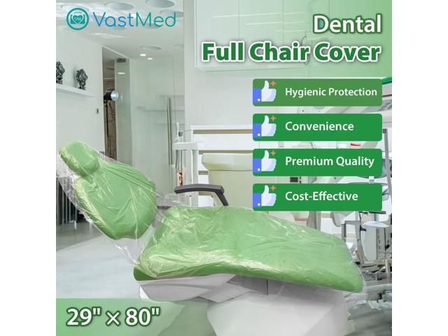 375 Pcs Full Dental Chair Covers 29'' X 80'' X 1.34c by Vastmed Clear Dental Chair Covers Sleeve for Covering Chair Waterproof Plastic Cover...