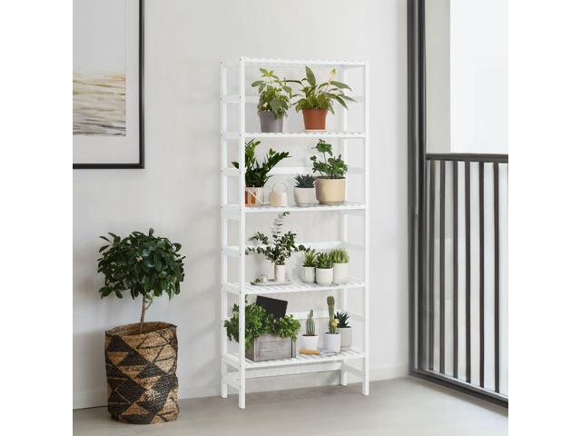 CAPHAUS Bookshelf, 5-Tier Book Shelf, Home Office Ladder Shelf with Bamboo Frame,Freestanding Storage Shelves Organizer, for Living Room,...