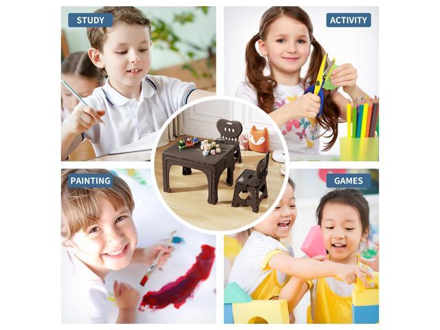 UNICOO Kids Folding Table and Chairs Set, Kids Table & Chairs Foldable, Foldable Activity Table, Portable Picnic Table, Ideal for Indoor and...