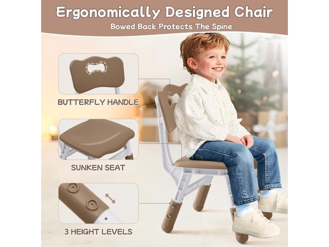 Toddler Table and Chair Set, Height Adjustable-Upgrade Kids Table and 4 Chairs for Ages 3-8, Multi-Activity Toddler Play Table with Graffiti...