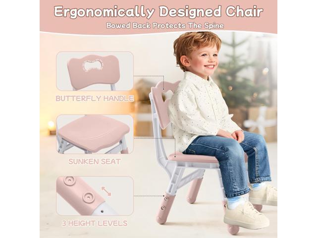 Toddler Table and Chair Set, Height Adjustable-Upgrade Kids Table and 4 Chairs for Ages 3-8, Multi-Activity Toddler Play Table with Graffiti...