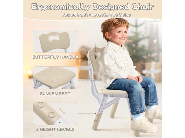 Toddler Table and Chair Set, Height Adjustable-Upgrade Kids Table and 4 Chairs for Ages 3-8, Multi-Activity Toddler Play Table with Graffiti...