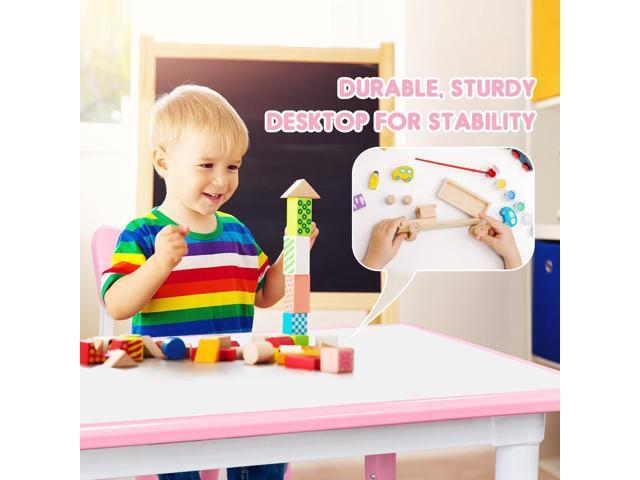 Kids Table and Chairs Set, Height Adjustable Desk With 6 Seats for Ages 3-12,Arts & Crafts Table,Graffiti Desktop, Non-Slip Legs, Max 300lbs,...