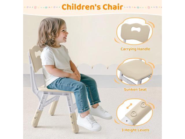 Adjustable Kids Table and 4 Chair Set, Height Adjustable Multi-Activity Play Desk, Marble Graffiti Design, Preschool Montessori Art & Craft...