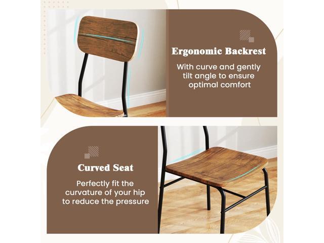 Giantex 3-Piece Dining Table Set, Kitchen Table Chairs Set with Dinner Table, Storage Rack, Metal Frame, Space-Saving Dinette Set for Breakfast...