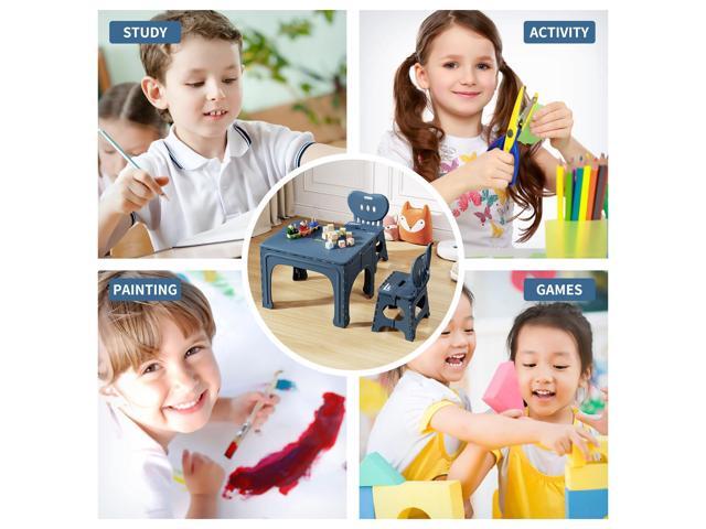 UNICOO Kids Folding Table and Chairs Set, Kids Table and Chairs Foldable, Foldable Activity Table, Portable Picnic Table, Ideal for Indoor and...