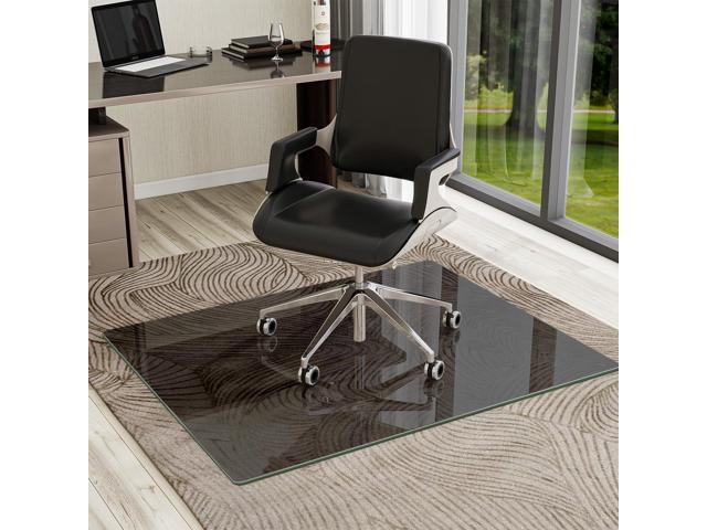 VOOBANG 36'x46' Tempered Glass Desk Chair Mat for Carpet, Glass Office Chair Mat - 5mm Thickness, Smooth Rolling, Scratch-Resistant, Clear...