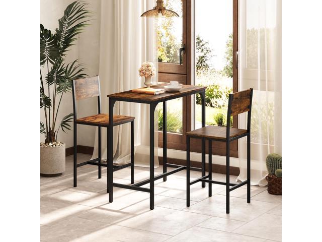 Giantex 3-Piece Bar Table and Chair Set with 2 Counter Height Bar Stools, Breakfast Nook Table Set for Small Space, Dinette, Pub, Kitchen,...