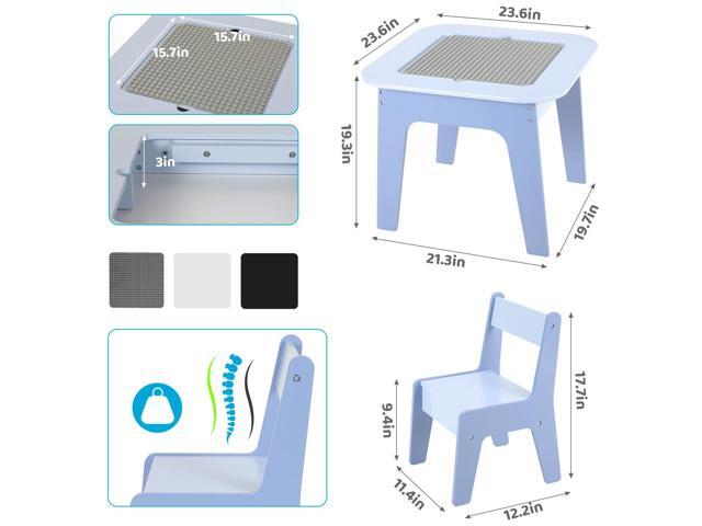 Arlopu 4 in 1 Kids Activity Table with Storage, Building Blocks Board, Reversible Wooden Toddler Table and Chairs, Sensory Desk, Graffiti...