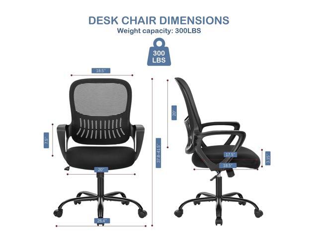 Office Ergonomic Desk Chair, Mesh Comfy Computer Work Chair with Armrests and Adjustable Lumbar Support, Rolling Swivel Executive Task Chair for...