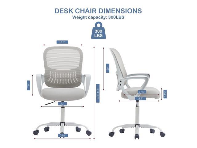 Office Ergonomic Desk Chair, Mesh Comfy Computer Work Chair with Armrests and Adjustable Lumbar Support, Rolling Swivel Executive Task Chair for...