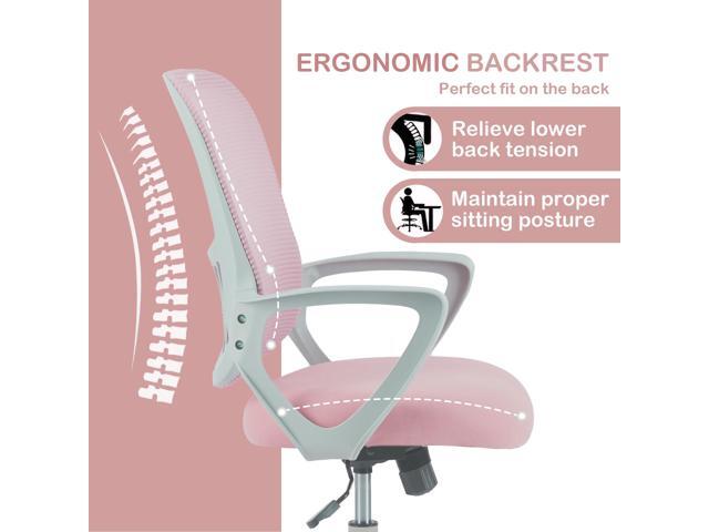 Office Ergonomic Desk Chair, Mesh Comfy Computer Work Chair with Armrests and Adjustable Lumbar Support, Rolling Swivel Executive Task Chair for...