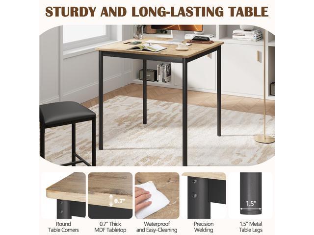EROMMY Dining Table Set for 4, Modern Kitchen Table and Chairs with PU Leather Upholstery, Wood Dining Table with Chairs for Small Space, Dining...