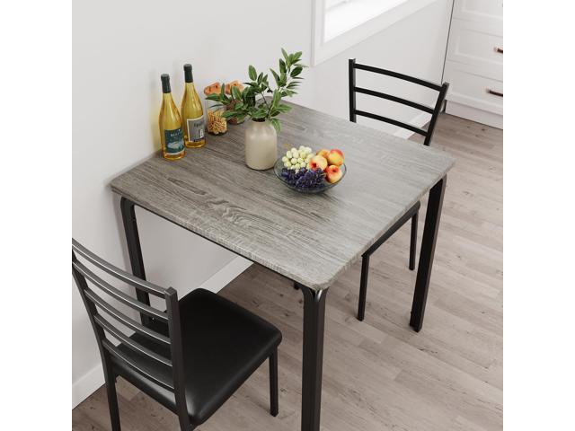 IDEALHOUSE 3-Piece Kitchen Dining Room Table Chair Set for Small Space, Indoor Modern Dinette Set for 2, Square Dinner Table Set for Dinette,...