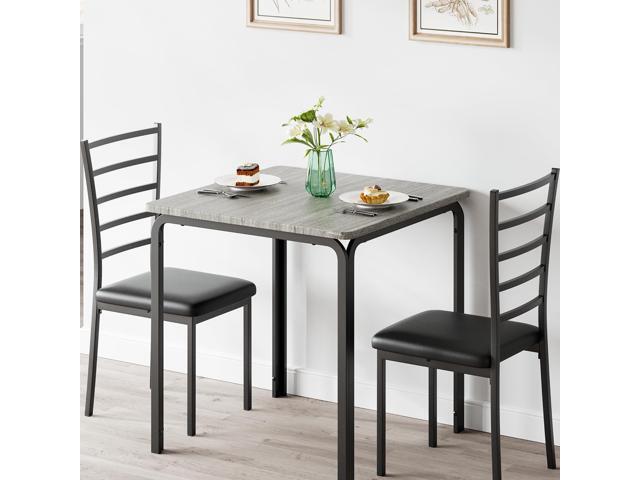 IDEALHOUSE 3-Piece Kitchen Dining Room Table Chair Set for Small Space, Indoor Modern Dinette Set for 2, Square Dinner Table Set for Dinette,...