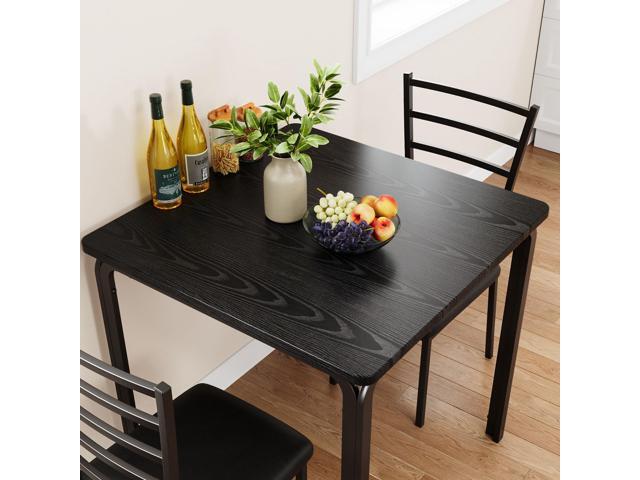 IDEALHOUSE 3-Piece Kitchen Dining Room Table Chair Set for Small Space, Indoor Modern Dinette Set for 2, Square Dinner Table Set for Dinette,...