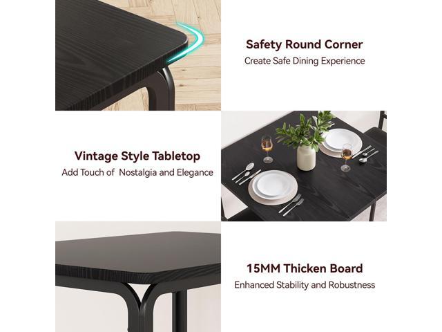 IDEALHOUSE 3-Piece Kitchen Dining Room Table Chair Set for Small Space, Indoor Modern Dinette Set for 2, Square Dinner Table Set for Dinette,...