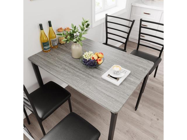 IDEALHOUSE 5-Piece Kitchen Dining Room Table Chair Set for Small Space, Indoor Modern Dinette Set for 4, Square Dinner Table Set for Dinette,...