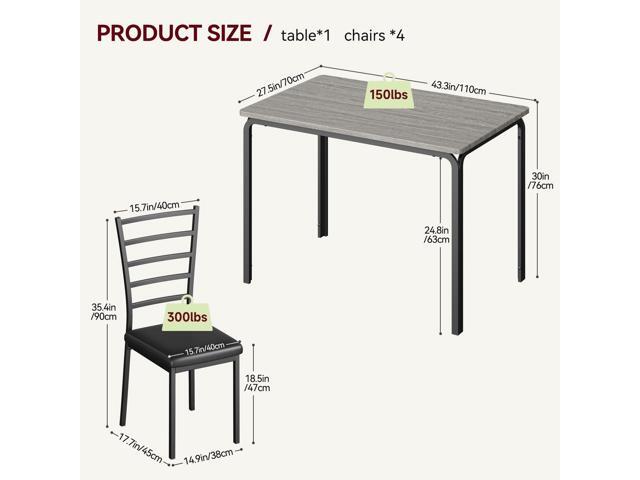 IDEALHOUSE 5-Piece Kitchen Dining Room Table Chair Set for Small Space, Indoor Modern Dinette Set for 4, Square Dinner Table Set for Dinette,...