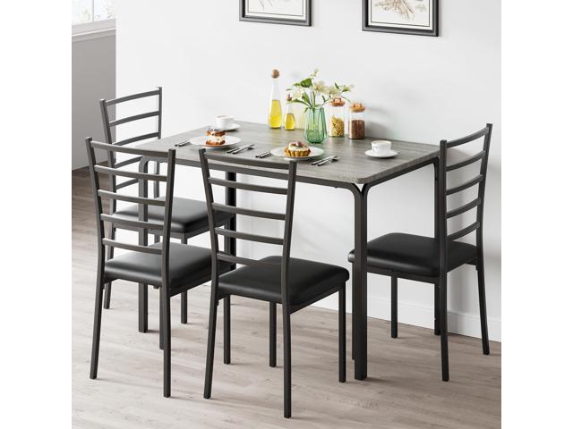 IDEALHOUSE 5-Piece Kitchen Dining Room Table Chair Set for Small Space, Indoor Modern Dinette Set for 4, Square Dinner Table Set for Dinette,...