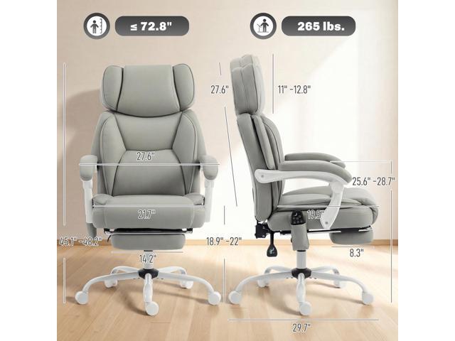 HOMCOM Massage Office Chair with Lumbar Heat, Ergonomic Executive Desk Chair with Adjustable Headrest, 6 Points Vibration, High Back, Reclining,...