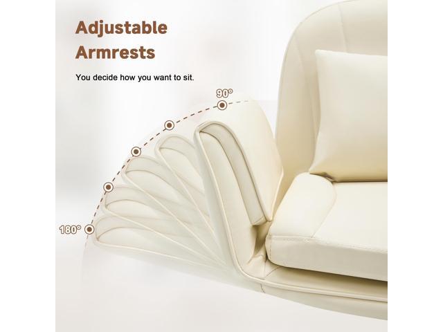 Criss Cross Chair with Armrests & Wheels, Adjustable PU Leather Vanity Chair, Comfortable Swivel Desk Chair, Computer Office Chair for Home,...