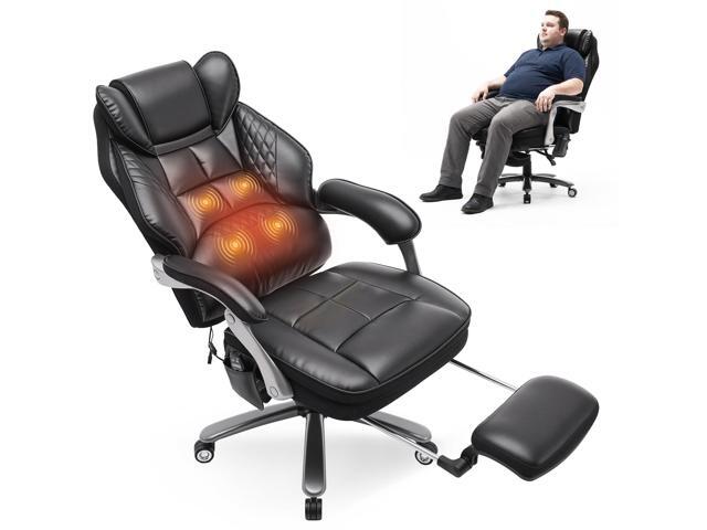 500LBS Massage Office Chair with Foot Rest, 3D3D Kneading Massage Home Office Desk Chairs, 22.83 Wide Big and Tall Office Chair for Heavy People,...