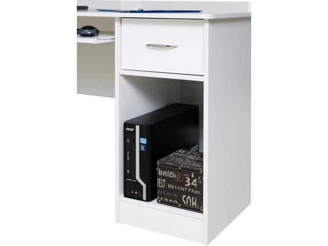 OneSpace Essential Computer Desk, Hutch with Pull-Out Keyboard, White