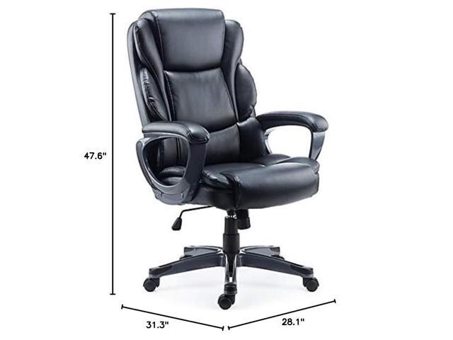 Staples Mcallum Ergonomic Manager & Executive Office Chair, Task Desk Swivel Chair with Wheels, Adjustable Height, Bonded Leather, Black