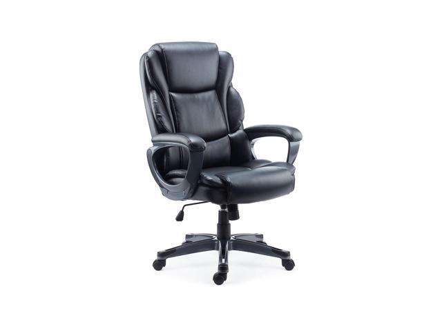 Staples Mcallum Ergonomic Manager & Executive Office Chair, Task Desk Swivel Chair with Wheels, Adjustable Height, Bonded Leather, Black