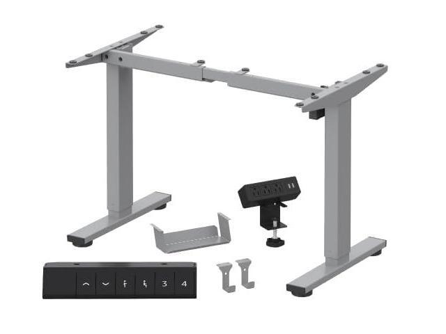 FLEXISPOT EN2 Standing Desk Frame with Clamp Power Strip and Cable Management Tray, Electric Sit Stand Desk Base with Memory Controller for Home...