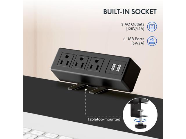 FLEXISPOT EN2 Standing Desk Frame with Clamp Power Strip and Cable Management Tray, Electric Sit Stand Desk Base with Memory Controller for Home...