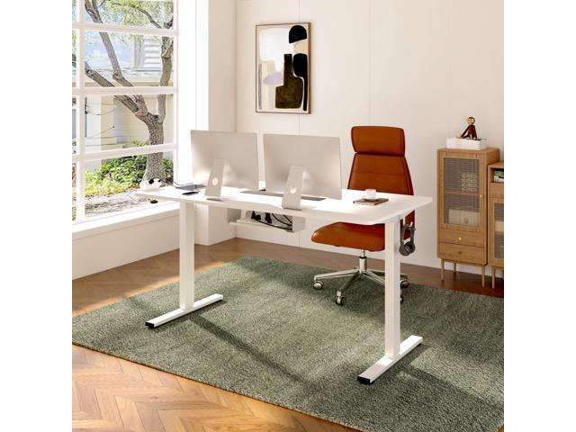 FLEXISPOT EN2 Standing Desk Frame with Clamp Power Strip and Cable Management Tray, Electric Sit Stand Desk Base with Memory Controller for Home...