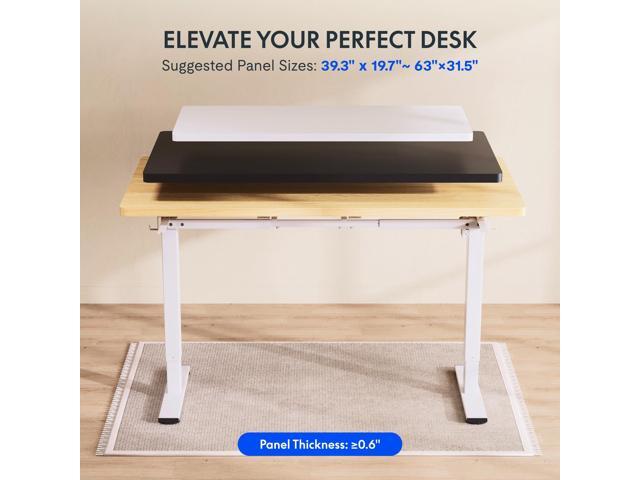 FLEXISPOT EN1 Height Adjustable Standing Desk Frame with Memory Controller, Electric Sit Stand Desk Base for Home and Office (White Frame Only)