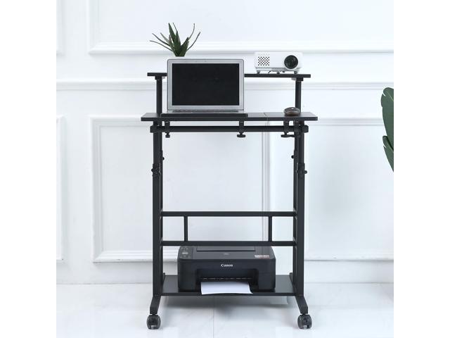 UNICOO Portable Standing Desk on Wheels, Height Adjustable Mobile Workstation, Versatile for Home Office, Rolling Sit to Stand Design, Ergonomic -...