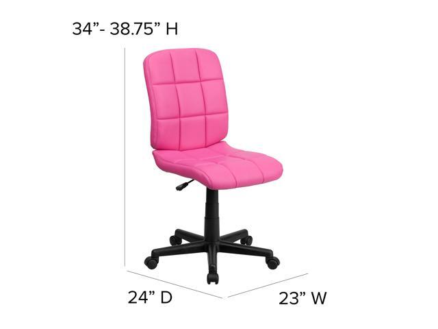 EMMA + OLIVER Mid-Back Pink Quilted Vinyl Swivel Task Office Chair
