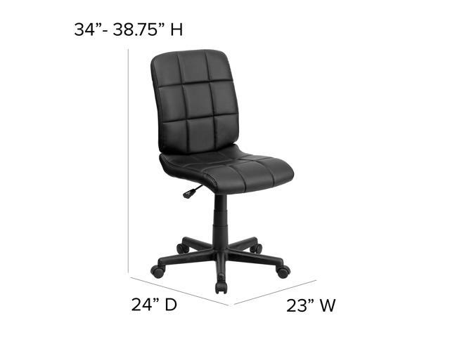EMMA + OLIVER Mid-Back Black Quilted Vinyl Swivel Task Office Chair