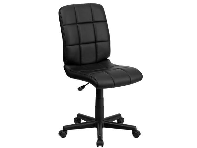 EMMA + OLIVER Mid-Back Black Quilted Vinyl Swivel Task Office Chair