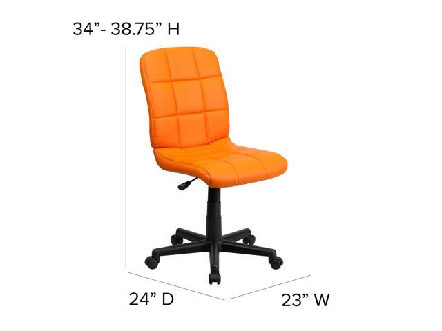 EMMA + OLIVER Mid-Back Orange Quilted Vinyl Swivel Task Office Chair