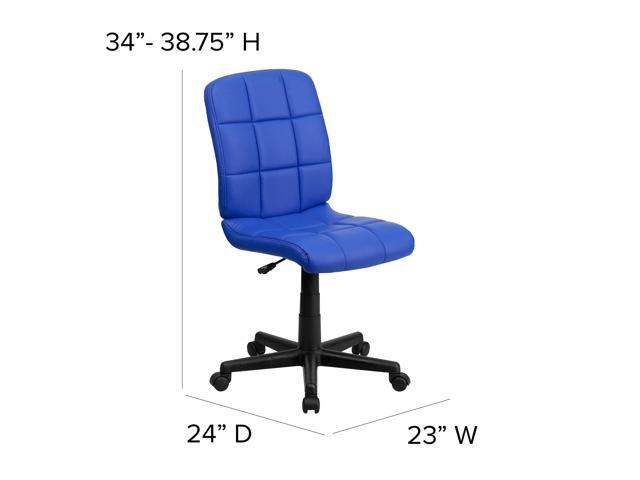 EMMA + OLIVER Mid-Back Blue Quilted Vinyl Swivel Task Office Chair