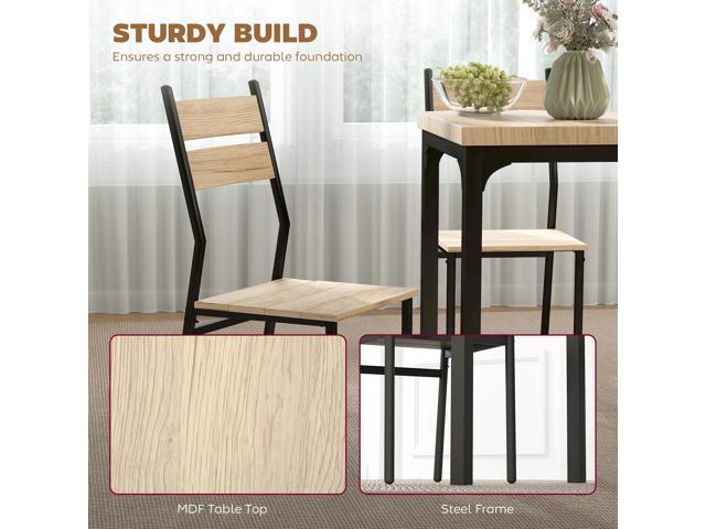 HOMCOM 3 Piece Dining Table Set for 2, Modern Kitchen Table and Chairs, Dining Room Set for Breakfast Nook, Small Space, Apartment, Space Saving,...