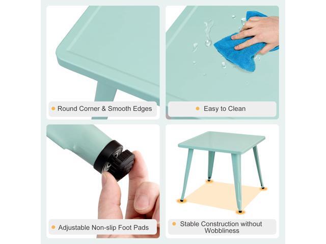 Costzon Kids Steel Table for Indoor/Outdoor Use, Preschool, Bedroom, Playroom, Activity Table for Toddlers Children Boys & Girls(Mint Green, Table)