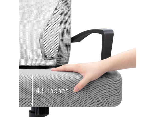 Ergonomic Grey Office Clearance Mesh Computer Lumbar Support Mid Back Study Desk Modern Executive Task Chair Cheap Adjustable Swivel, 19.8' x 19.8'...