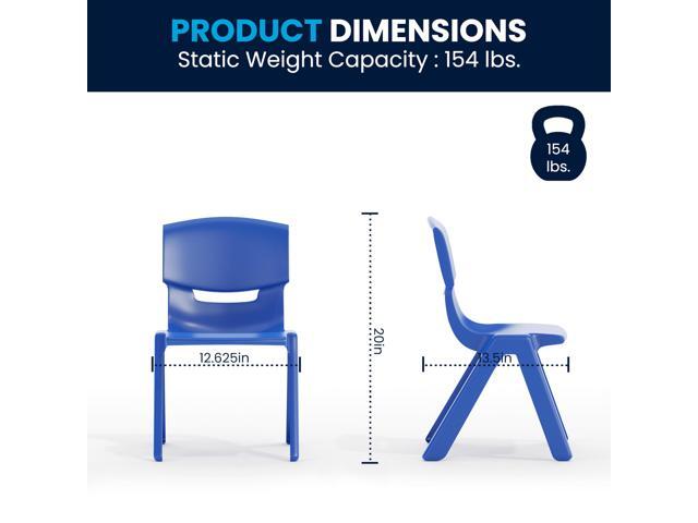 EMMA + OLIVER 23.625' W x 47.25' L Blue Plastic Activity Table Set-6 Chairs