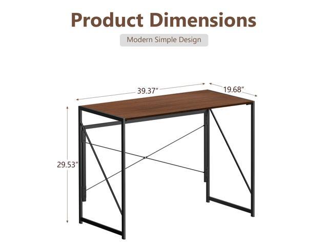 ZENY Folding Computer Desk 39'' Sturdy Writing Desk Gaming Desk Home Office PC Laptop Foldable Table Modern Simple Small Study Desk Steel Frame