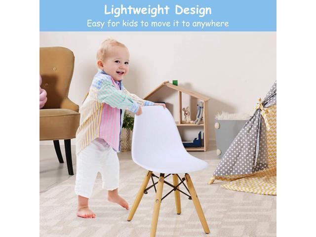 Costzon Kids Table and Chair Set, 3-Piece Kids Mid-Century Modern Style Table Set with Wood Legs for Dining Drawing Playing, Toddler Table and...